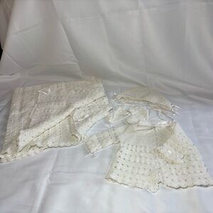 Handmade Crochet Baby Layette Set in Ivory